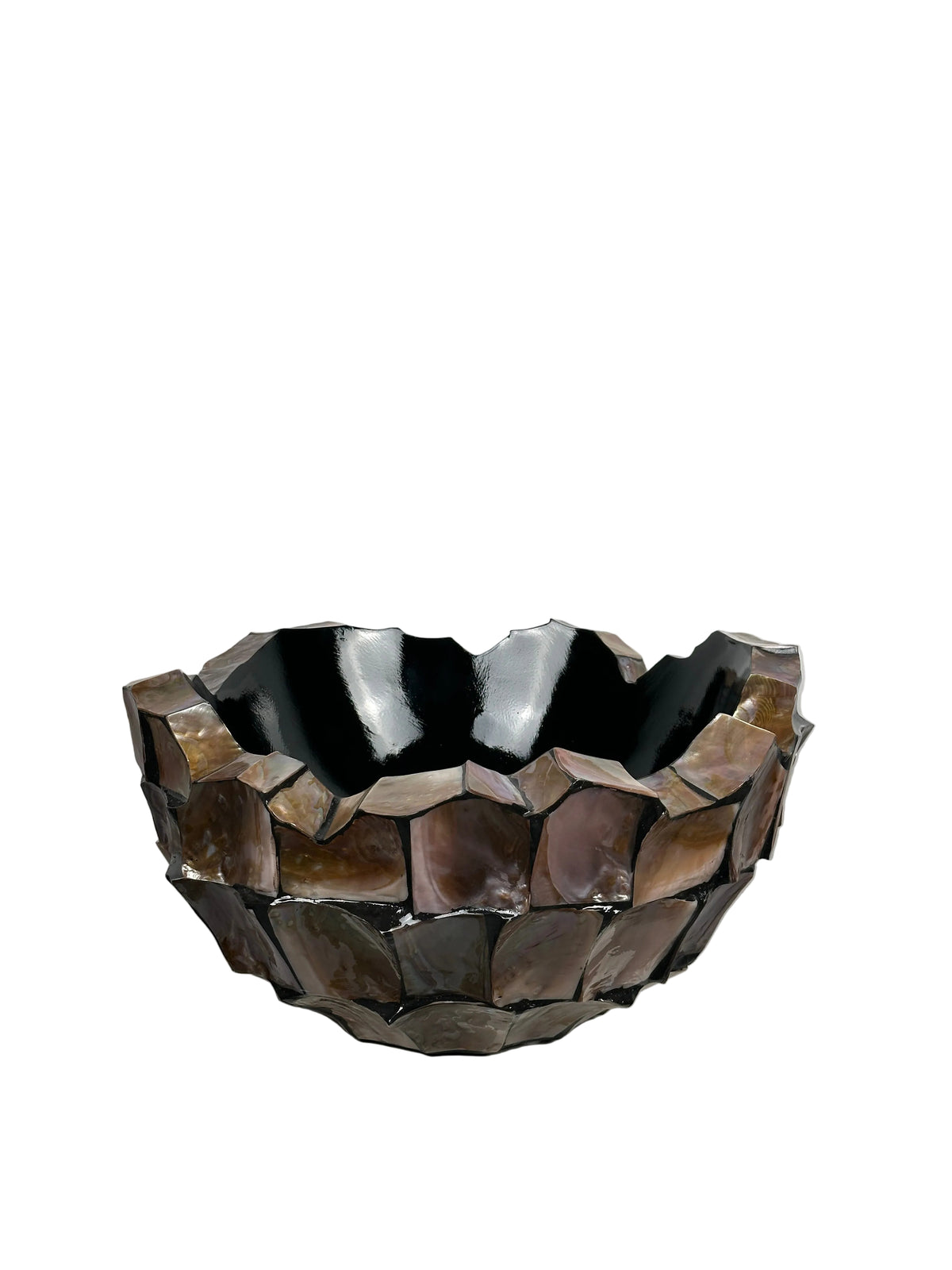 Muschel Gefäss braun-schwarz