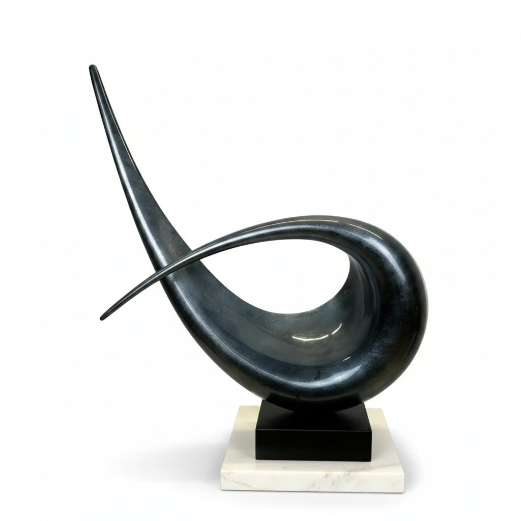 Skulptur antrazith grau-blau