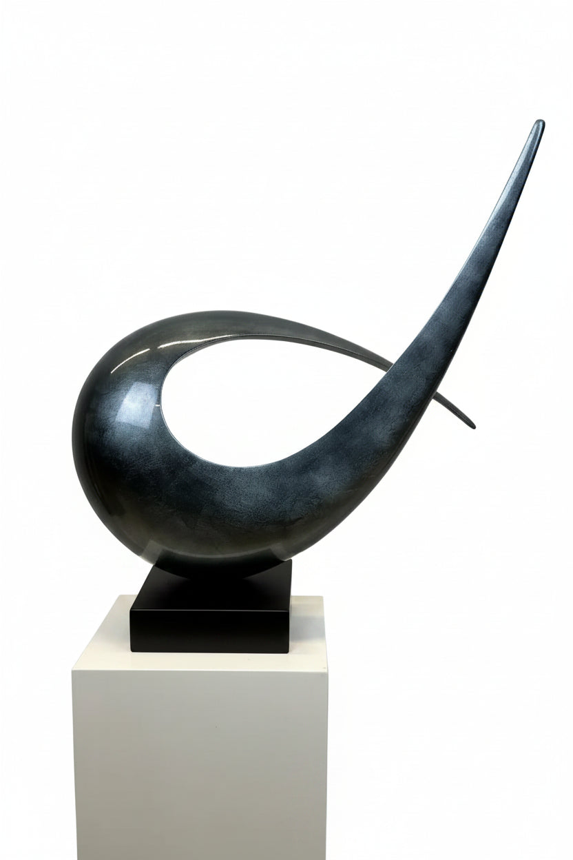 Skulptur antrazith grau-blau