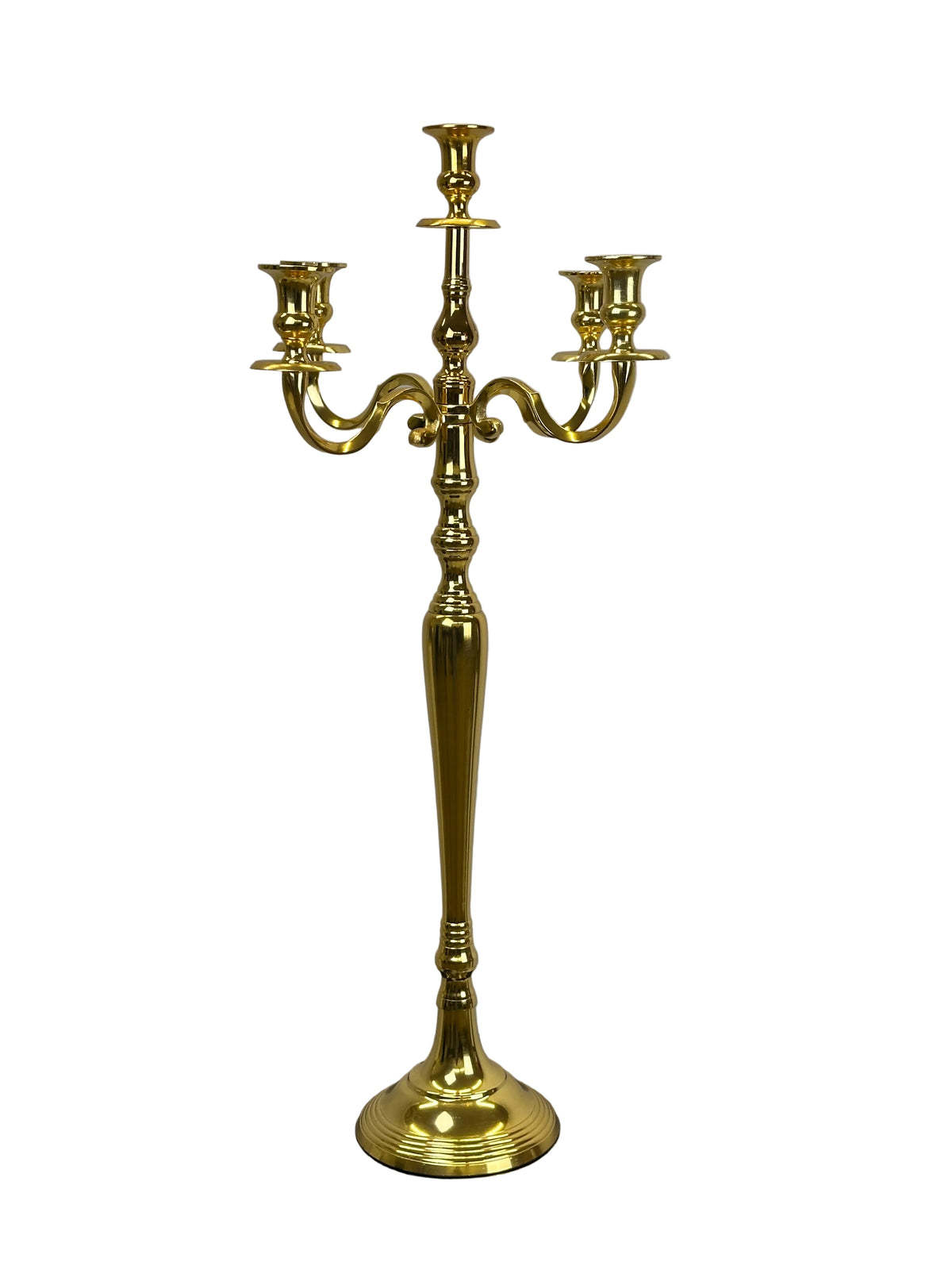 5arm Kerzenständer gold