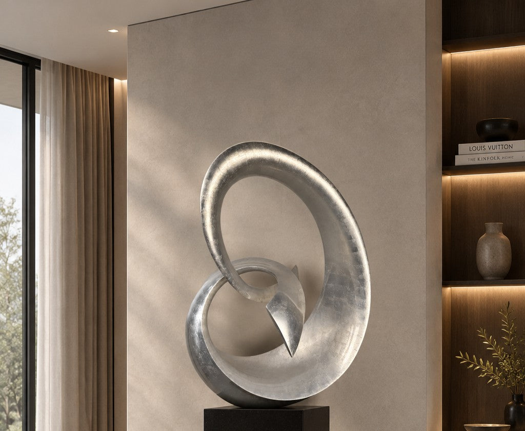 Skulptur Blattsilber geschwungen